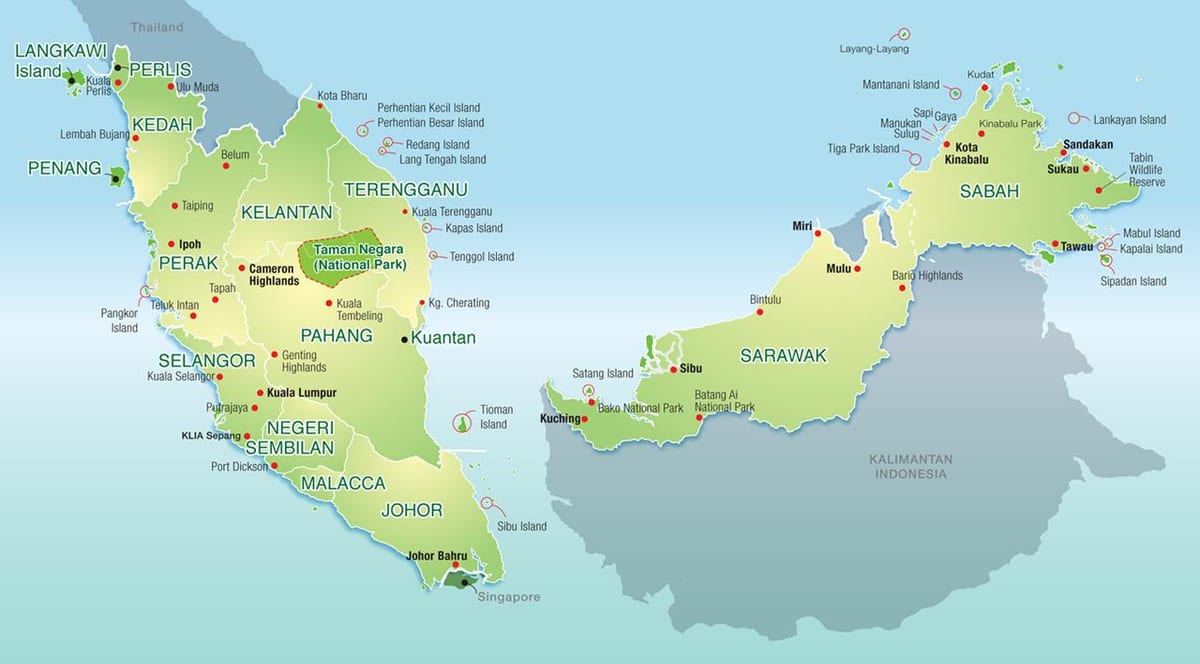 kat jeyografik nan malezi mòn