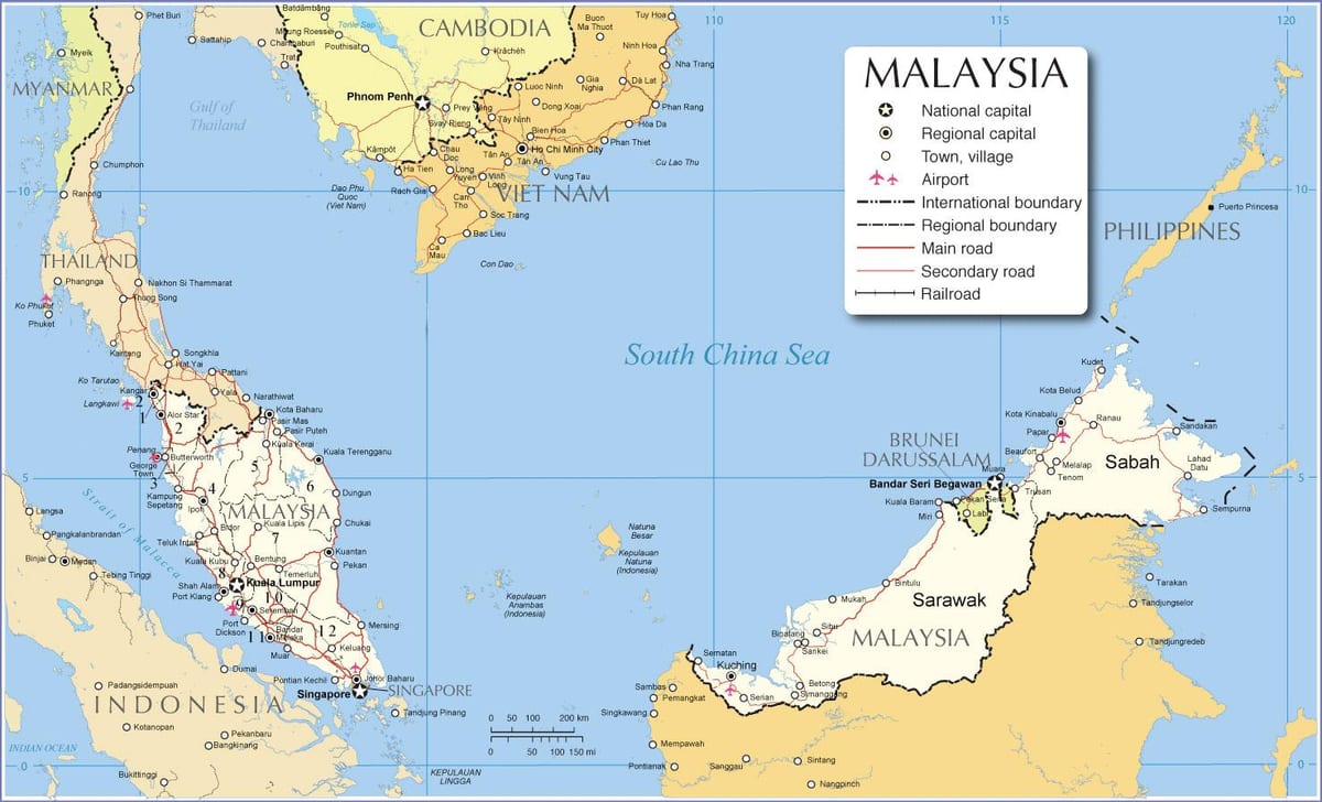 kat jeyografik nan malezi tèminal ayewopò