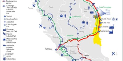 Kat jeyografik nan vitès anwo nan syèl la rail wout malezi